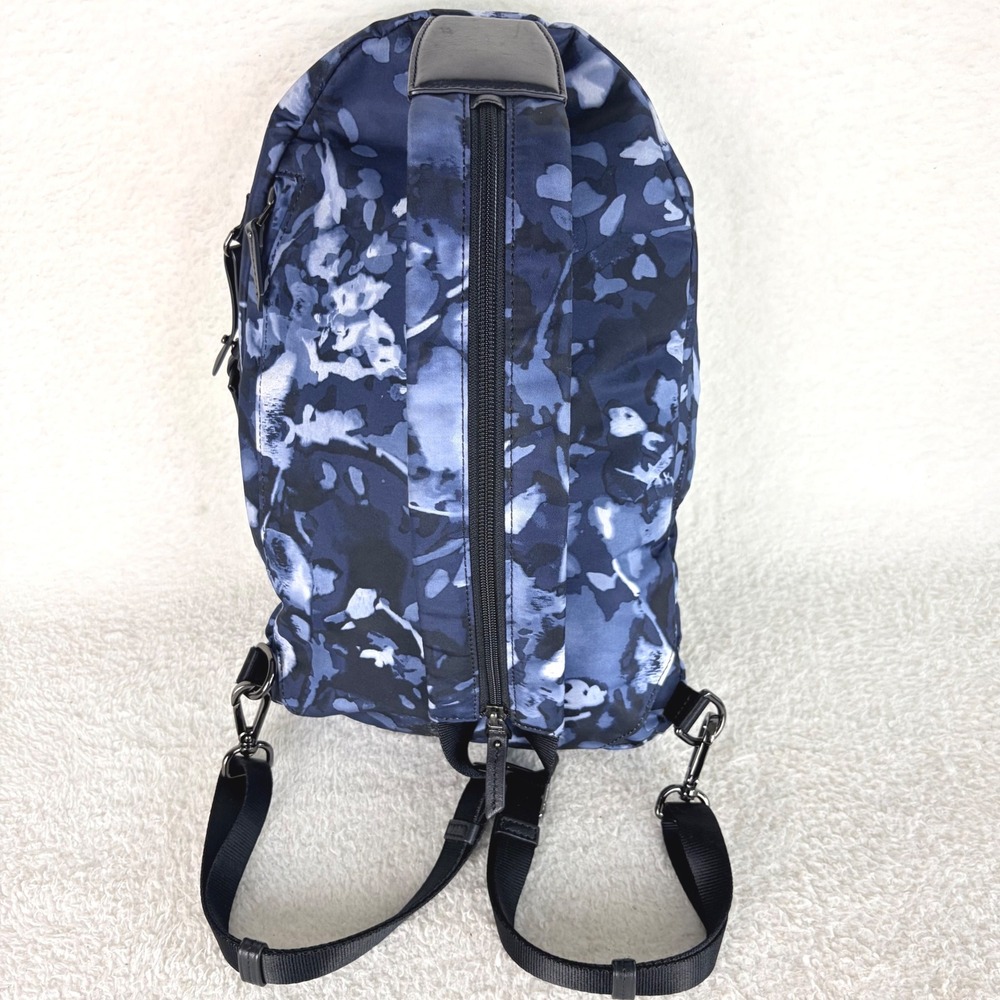 TUMI Voyageur Nadia Convertible Sling Bag Indigo Watercolor Nylon Backpack - Picture 4 of 13